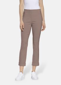 Stehmann Damen Stretch-Hose, braun, casual, Gr. 50, Obermaterial: 72% Viskose, 25% Polyamid, 3% Elasthan, Hosen, mit aufschlag am Saum