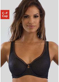 Nuance Damen Minimizer-BH, Gr. 95, schwarz, Spitze, Obermaterial: 88% Polyamid, 12% Elasthan, klassisch, BHs, mit Bügel und modischer Spitze