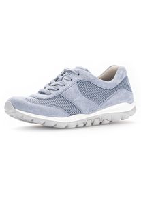 Damen Keilsneaker, Gabor Rollingsoft, Gr. 38, blau, Textil, Ziegenveloursleder, sportlich, Schuhe, Freizeitschuh, Halbschuh, Schnürschuh mit