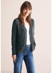 Cecil Damen Cardiganslate khaki, casual, Gr. XXL, unifarben, Web, 60% Baumwolle, 40% Viskose, Strickjacken, mit Knopfleiste