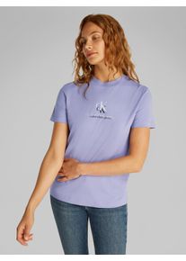 Damen T-Shirt "SHADOW GRAPHIC REGULAR TEE", lila, Basic, Gr. XS, Calvin Klein Jeans, bedruckt, Single Jersey, Obermaterial: 100% Baumwolle, Shirts,
