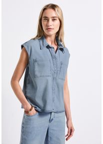 Street One Damen Jeansbluseultra bleached random washed, casual, Gr. 38, unifarben, Jeans, 75% Baumwolle, 12% Modal, 9% Polyester, 4% Elasthan, Blusen