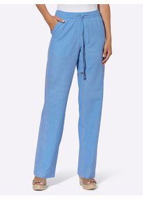 Heine Damen Webhose, blau, Gr. 36, unifarben, 55% Leinen, 45% Baumwolle, Hosen
