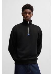 HUGO BLUE Herren Sweatshirt "Neeler", schwarz, casual, Gr. XXL, unifarben, Sweatware, Obermaterial: 100% Baumwolle, Sweatshirts, mit Troyerkragen