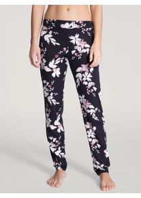 Calida Damen Homewearhose "Favourites Dreams", Gr. S, blau, Interlock, Obermaterial: 100% Baumwolle, geblümt, casual, Hosen, mit floralem Muster