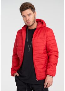 behype Herren Steppjacke "JANNOS", rot, casual, Gr. S, unifarben, 100% Polyester, Jacken, mit wärmender Kapuze