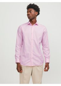 Jack & Jones JACK & JONES Herren Langarmhemd "JPRBLAPARKER SHIRT L/S", rosa, modisch, Gr. S, unifarben, Web, Obermaterial: 100% Baumwolle, Hemden, mit Hemdkragen