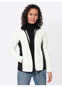 Casual Looks Damen Fleecejacke, beige, Gr. 46, unifarben, 100% Polyester, Jacken