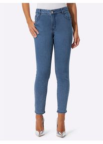 CRÉATION L CREATION L Damen 5-Pocket-Jeans, blau, Gr. 36, unifarben, 45% Baumwolle, 22% Lyocell, 21% Polyester, 10% Viskose, 2% Elasthan, Jeans
