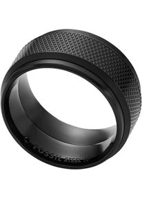 Fossil Damen Fingerring "Schmuck Geschenk Edelstahl Ring Knox, JF04824001", 19, Edelstahl, 12mm, schwarz, Edelstahl, Fingerringe