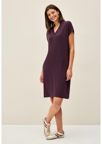 Cecil Damen Strickkleid, rot, casual, Gr. M, unifarben, Web, Obermaterial: 78% Viskose, 17% Polyester, 5% Elasthan, Kleider, mit Hemdkragen