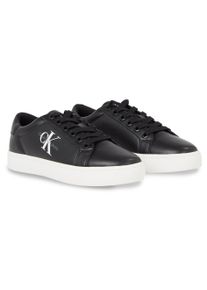Damen Sneaker "CLASSIC CUPSOLE LACEUP LTH WN", Calvin Klein Jeans, Gr. 42, schwarz-weiß, Leder, unifarben mit Farbeinsatz, sportlich, Schuhe, mit