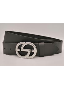 AnnaMatoni Damen Ledergürtel, schwarz, casual, Gr. 100, unifarben, Rindsleder, Gürtel, mit silberner Schließe