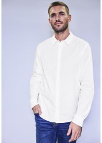Street One MEN Herren Langarmhemd, weiß, casual, Gr. XXL, unifarben, Web, 98% Baumwolle, 2% Elasthan, Hemden, aus Baumwolle mit Stretchanteil