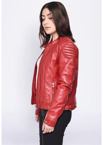 Mustang Damen Lederjacke "31020257", rot, Gr. XS, Obermaterial: 100% Lammleder / Innenfutter: 90% Baumwolle, 10% Polyester / Füllung: 100% Polyester