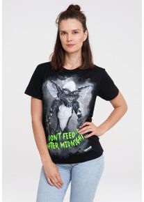 logoshirt Damen T-Shirt "Gremlins", schwarz, casual, Gr. L, bedruckt, 100% Baumwolle, Shirts, mit lizenziertem Print