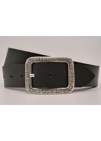 AnnaMatoni Damen Ledergürtel, schwarz, casual, Gr. 95, unifarben, Rindsleder, Gürtel, mit silberner Schließe