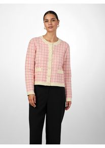 Y.A.S Damen Strickjacke "YASLIVIA LS SHORT KNIT CARDIGAN S. NOOS"birch pattern:raspberry sorbet, pirouette, modisch, Gr. L, gemustert, Strick,