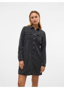 Véro Moda VERO MODA Damen Jeanskleid "VMJENNIE LS SHORT DENIM DRESS GA NOOS", schwarz, modisch, Gr. L, unifarben, Denim/Jeans, Obermaterial: 90% Baumwolle, 10%