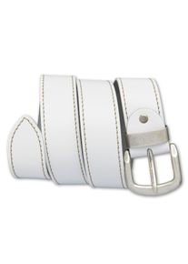 Bernd Götz BERND GÖTZ Damen Ledergürtel, weiß, casual,modisch, Gr. 80, unifarben, Leder, Gürtel, mit Metallschlaufe