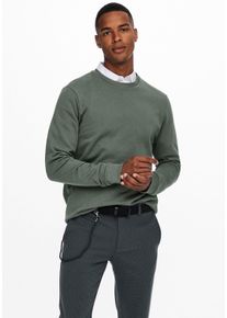 Only & Sons ONLY & SONS Herren Sweatshirt "ONSCERES CREW NECK NOOS", grau, modisch, Gr. XL, unifarben, angeraute Sweatware, Obermaterial: 65% Baumwolle, 35%