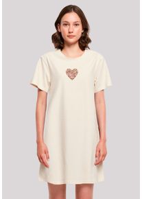 F4NT4STIC Damen Shirtkleid "Flower Heart Bestickt", weiß, casual, Gr. S, Obermaterial: 100% Baumwolle, Kleider, Premium Qualität