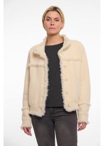 Rino & Pelle RINO & PELLE Damen Strickjacke, beige, casual, Gr. S, unifarben, Strukturmuster, Bouclu00e9, Obermaterial: 53% Polyamid, 24% Viskose, 23% Polyester,