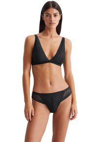 Marc O'Polo MARC O'POLO Damen String "Timeless Lace", Gr. L, schwarz, Obermaterial: 89% Polyamid, 11% Elasthan, gemustert, Unterhosen, mit zarter Spitze