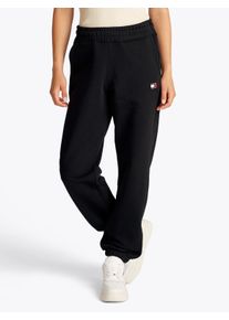 Tommy Jeans Damen Jogginghose "TJW BADGE JOGGER", schwarz, casual, Gr. L, unifarben, Sweatware, Obermaterial: 100% Baumwolle, Hosen, mit Logostickerei