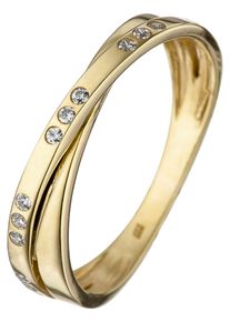 Jobo Damen Goldring, 58, Gelbgold 333, gold, Gelbgold 333, Fingerringe, 333 Gold mit Zirkonia