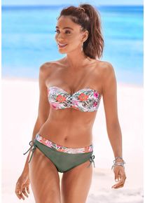 Venice Beach Damen Bikini-Hose "Summer", weiß, Gr. 38, bedruckt, floral, Polyamid, Badehosen, in höher geschnittener Form