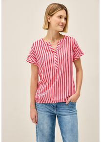 Cecil Damen Shirtbluseglazed apple rot, casual, Gr. XL, gestreift, Stoff, 100% Viskose, Blusen