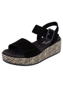 Remonte Damen Sandalette "Elisabeth Hurley-Collection", Gr. 39, schwarz, Veloursleder, modisch, Schuhe, Keilabsatz, Sommerschuh, Riemchensandale mit