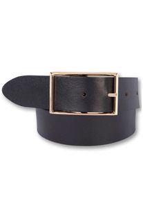 Silbergift Damen Ledergürtel, schwarz, modisch,casual,feminin, Gr. 100, unifarben, Rindsleder, Gürtel, mit glänzender Schließe