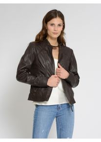 Mustang Damen Lederjacke "Blanca", braun, Gr. M, Obermaterial: 100% Lammleder / Futter: 100% Baumwolle / Ärmelfutter: 100% Polyester, Jacken