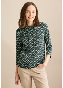 Cecil Damen Langarmshirtslate khaki, casual, Gr. XXL, bedruckt, Web, 100% Baumwolle, Shirts, aus reiner Baumwolle