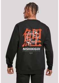 F4NT4STIC Herren Kapuzenpullover "Nishikigoi Koi Japan Grafik", schwarz, casual, Gr. L, Obermaterial: 50% Baumwolle, 50% Polyester, Pullover, Print