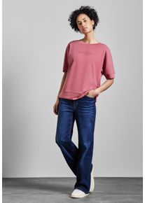 Street One Damen Print-Shirt, rosa, casual, Gr. 38, bedruckt, Stoff, 46% Modal, 46% Polyester, 8% Elasthan, Shirts, mit Rundhalsausschnitt