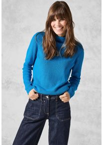 Cecil Damen Strickpullover, blau, casual, Gr. XL, unifarben, Web, 100% Baumwolle, Pullover, aus reiner Baumwolle