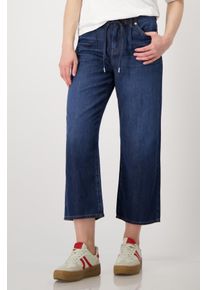 monari Damen Culotte, blau, modisch, Gr. 36, unifarben, clean, Denim/Jeans, Obermaterial: 50% Baumwolle, 40% Lyocell, 10% Modal, Hosen, mit Bindeband