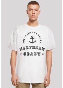 F4NT4STIC Herren T-Shirt "Northern Coast Nordsee Knut & Jan Hamburg", weiß, casual, Gr. S, Obermaterial: 100% Baumwolle, Shirts, Print
