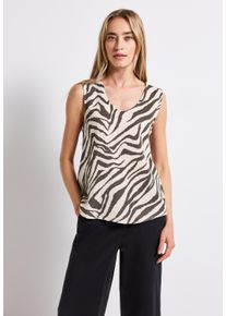 Street One Damen Blusentopnomad braun, casual, Gr. 46, bedruckt, Web, 100% Baumwolle, Blusen, mit allover Print