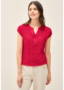 Cecil Damen Kurzarmbluseglazed apple rot, casual, Gr. XL, unifarben, Web, 99% Baumwolle, 1% Elasthan, Blusen, aus Baumwolle mit Stretchanteil