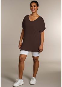 SANDGAARD Damen T-Shirt "Asmsterdam", braun, Basic, Gr. 44, unifarben, Jersey, Obermaterial: 95% Viskose, 5% Elasthan, Shirts, in Unifarbe