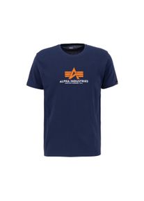 Herren T-Shirt "Alpha Industries Men - T-Shirts Basic T-Shirt BL Rubber", blau, Gr. S, Alpha Industries, Obermaterial: 90% Baumwolle, 10% Polyester,