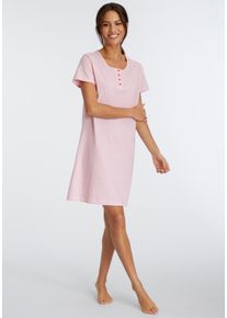 Vivance Dreams Damen Nachthemd, Gr. 36, rot, Single Jersey, Obermaterial: 100% Baumwolle, Basic, Kleider, mit garngefärbten Streifen