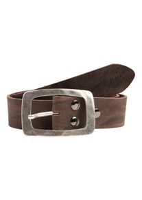 Damen Ledergürtel, braun, klassisch, Gr. 120, RETTUNGSRING BY SHOWROOM 019, unifarben, Rindsleder, Gürtel, im rustikalen Jeans-Look