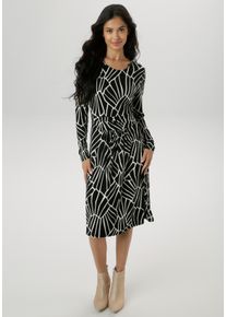 Damen Jerseykleid, schwarz, Gr. 36, Aniston SELECTED, Obermaterial: 95% Viskose, 5% Elasthan, Kleider