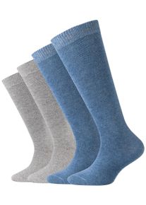 Camano Kinder Kniestrümpfe "ca-soft", Gr. 27, blau, Baumwollmischung, melange, meliert, Socken, mit hohem Baumwollanteil
