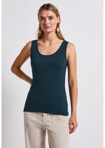 Street One Damen Trägertop, blau, casual, Gr. 46, unifarben, Web, 48% Baumwolle, 48% Modal, 4% Elasthan, Tops, mit Materialmix